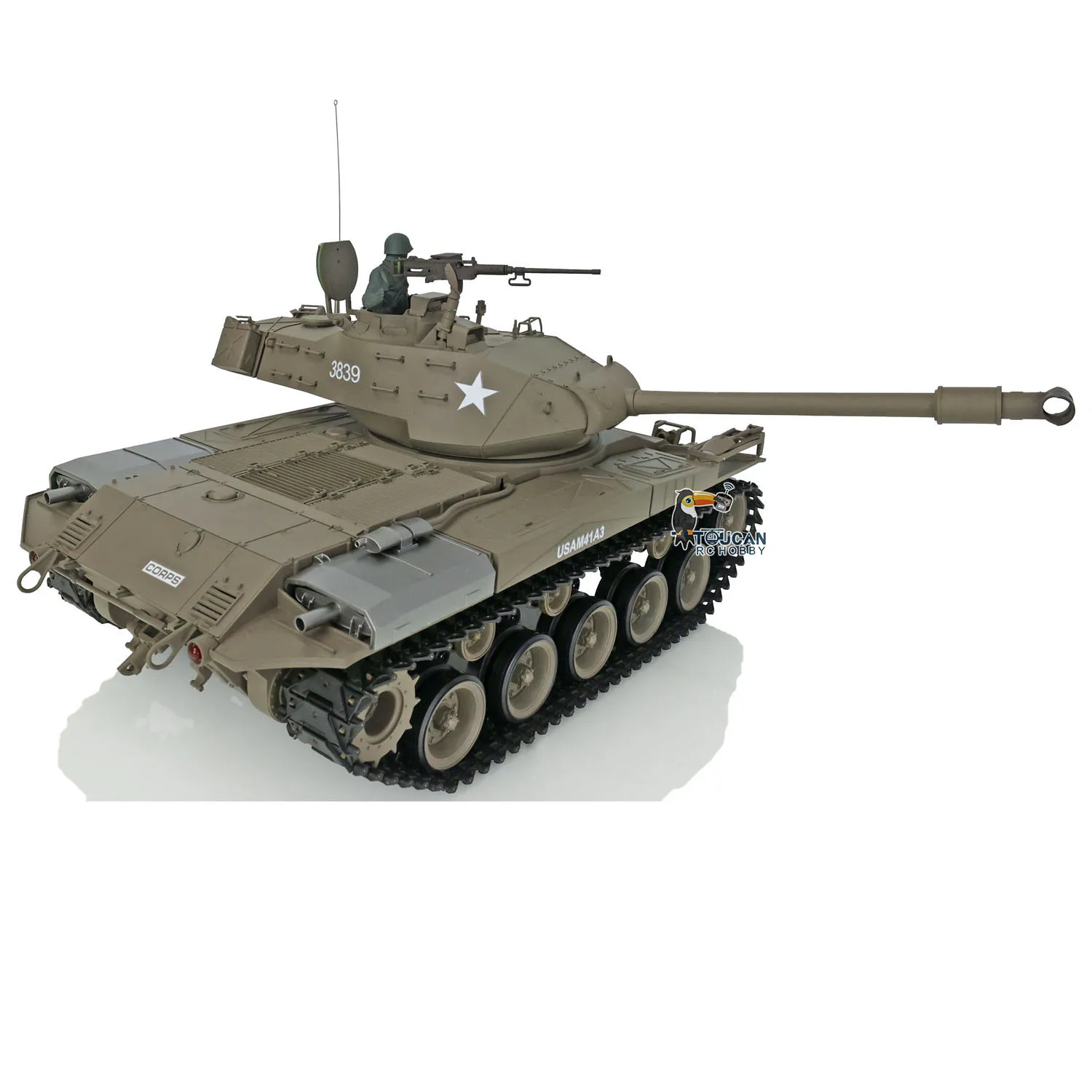 2.4Ghz Henglong 1/16 7.0 Plastic Walker Bulldog RC Tank 3839 360 Turret Smoke Effect Military Boy Toys TH17324-SMT7