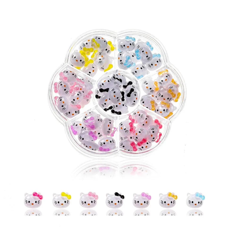 70pcs Hellokitty Charm Resin Cartoon Nail Art Ornaments Anime Kuromi Melody Necklace Jewelry DIY Pendant Manicure Accessories