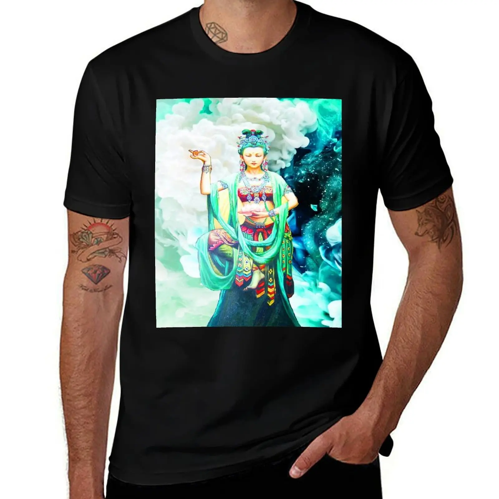 Kwan Yin The Goddess of Mercy T-Shirt new edition vintage t shirts anime figures black t-shirts for men