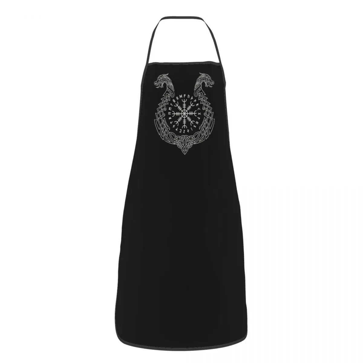 Unisex Viking Helm Of Awe Bib Apron Adult Women Men Chef Tablier Cuisine for Cooking Kitchen Norse Compass Baking