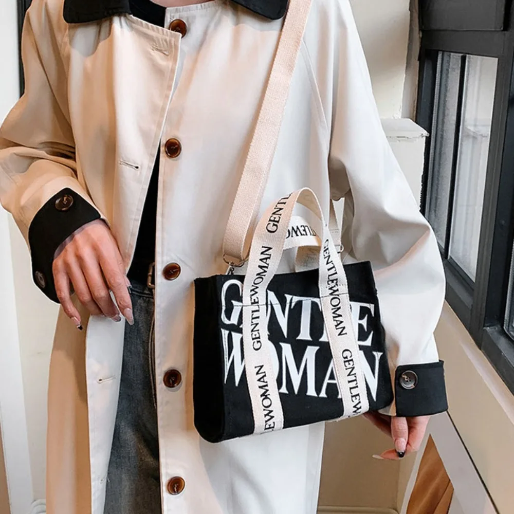 Large Capacity Trendy Gentle Woman Printing Canvas Bag Handbag Shoulder Bag Tote Bag Casual Messenger Bag Daily Commuting Bag