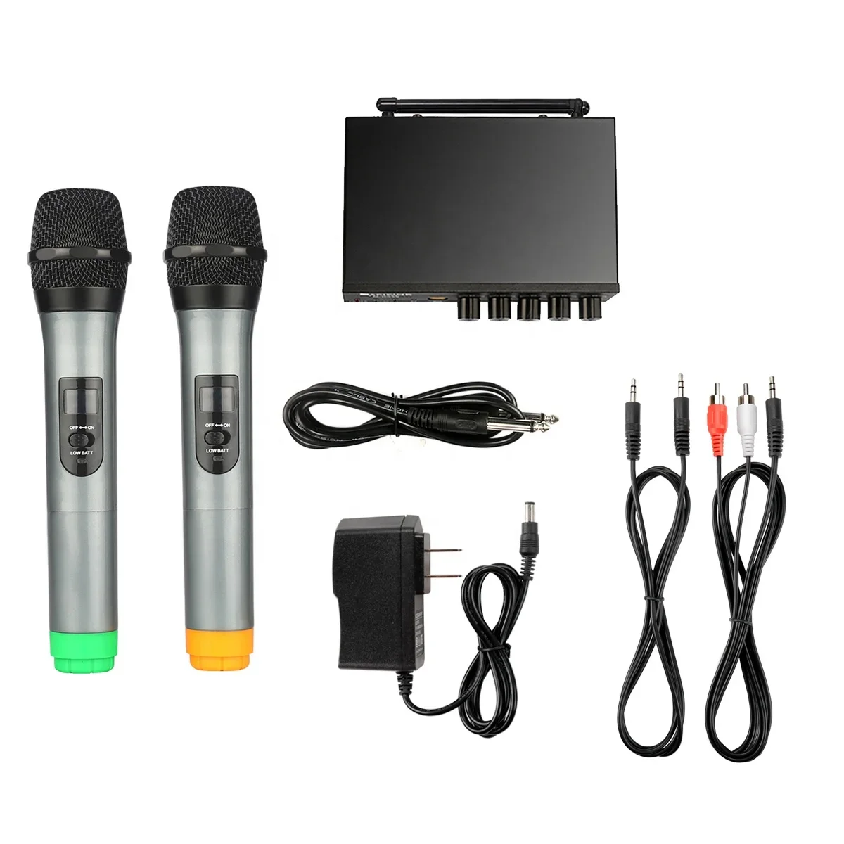 

UHF Dual Channel Wireless Handheld Microphone Easy-to-use Karaoke Microfono System K036