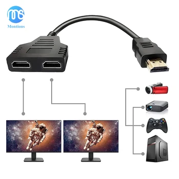 HDMI 분배기 케이블 남성 1080P-듀얼 HDMI 여성 1-2 웨이 HDMI 분배기 어댑터 케이블, 동시에 두 개의 TV 지원