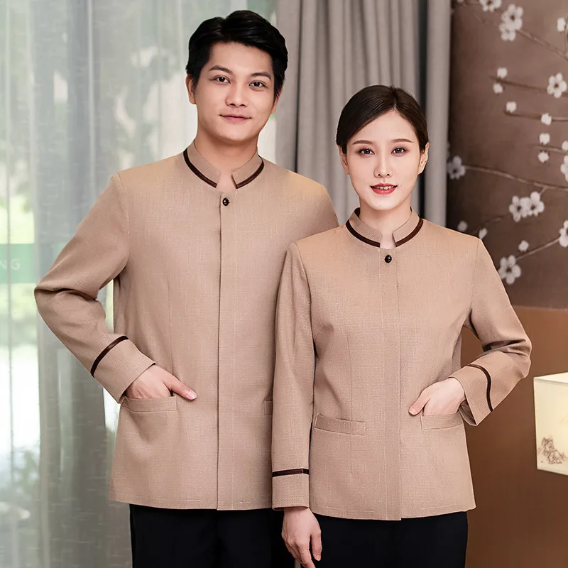 

Hotel Cleaning Service Uniform Long Sleeve PA Aunt Waiter Workwear Guest Room Property Cleaner Autumn and Winter Clothi