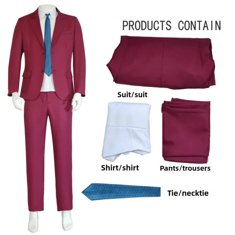 

Anime Joker Joaquin Phoenix Arthur Fleck Cosplay Costume Clown Red Suit Adult Jokers Green Wig Custome Uniform Set