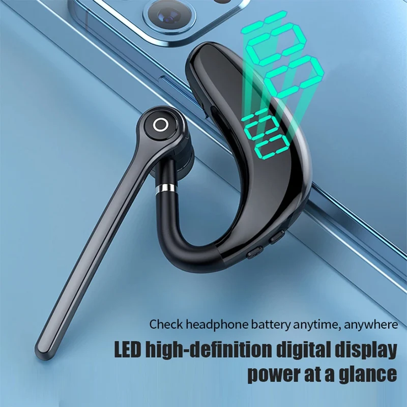 سماعات بلوتوث لاسلكية مع سماعات ميكروفون سماعة رأس بخاصية إلغاء الضوضاء بدون استخدام اليدين لتحدث قيادة الأعمال Audifonos