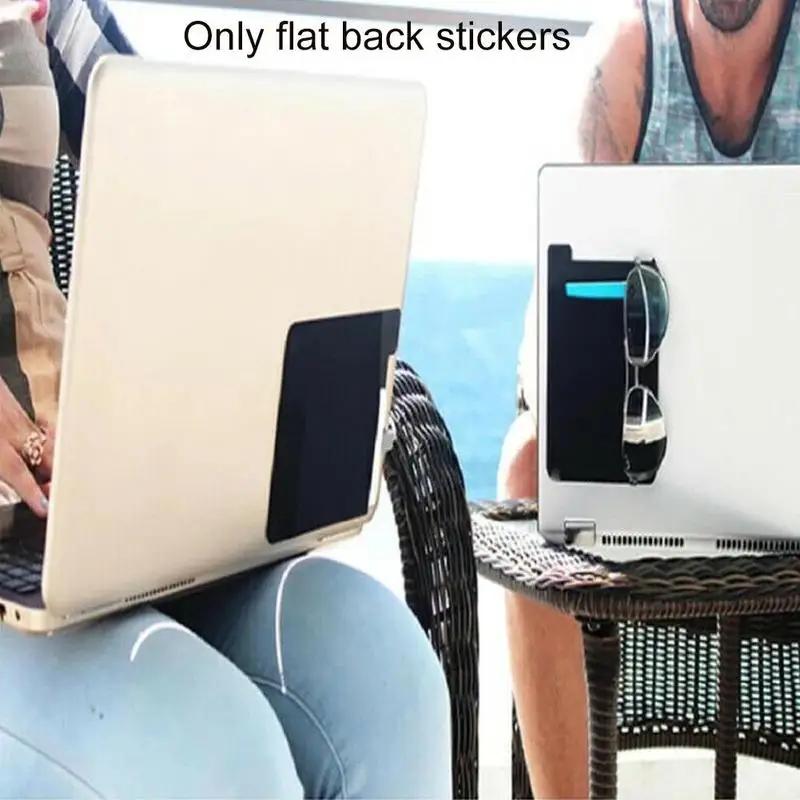Adhesive Laptop Back Storage Bag Tablet Black Storage Mouse Bag Mouse Bag Large Stretch Fabric Digital Hard Drive Pen Organizer