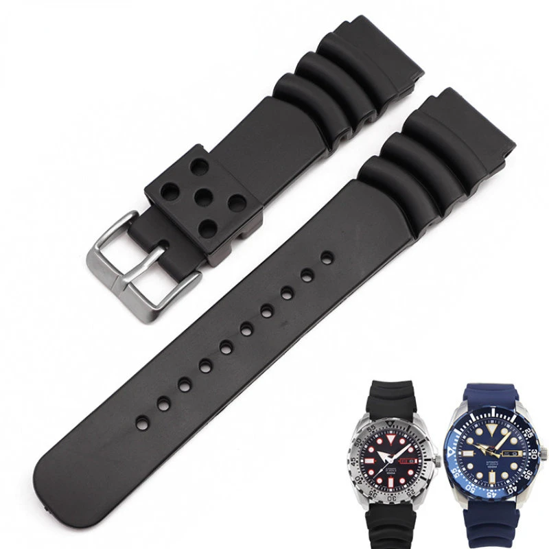 Rubber Waterproof Silicone Watch Band for Seiko Diver Ghost Watch Strap for Casio Sport Bracelet Watch Replacement 20 22 24mm