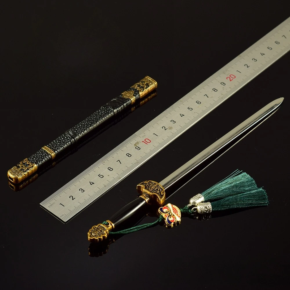 22CM Zwarte Mythe Chinese Game Randapparatuur Zwaard van Demon Doden Metalen Ambachtelijke Wapens Model Collectible Bureau Ornamenten Geschenken speelgoed