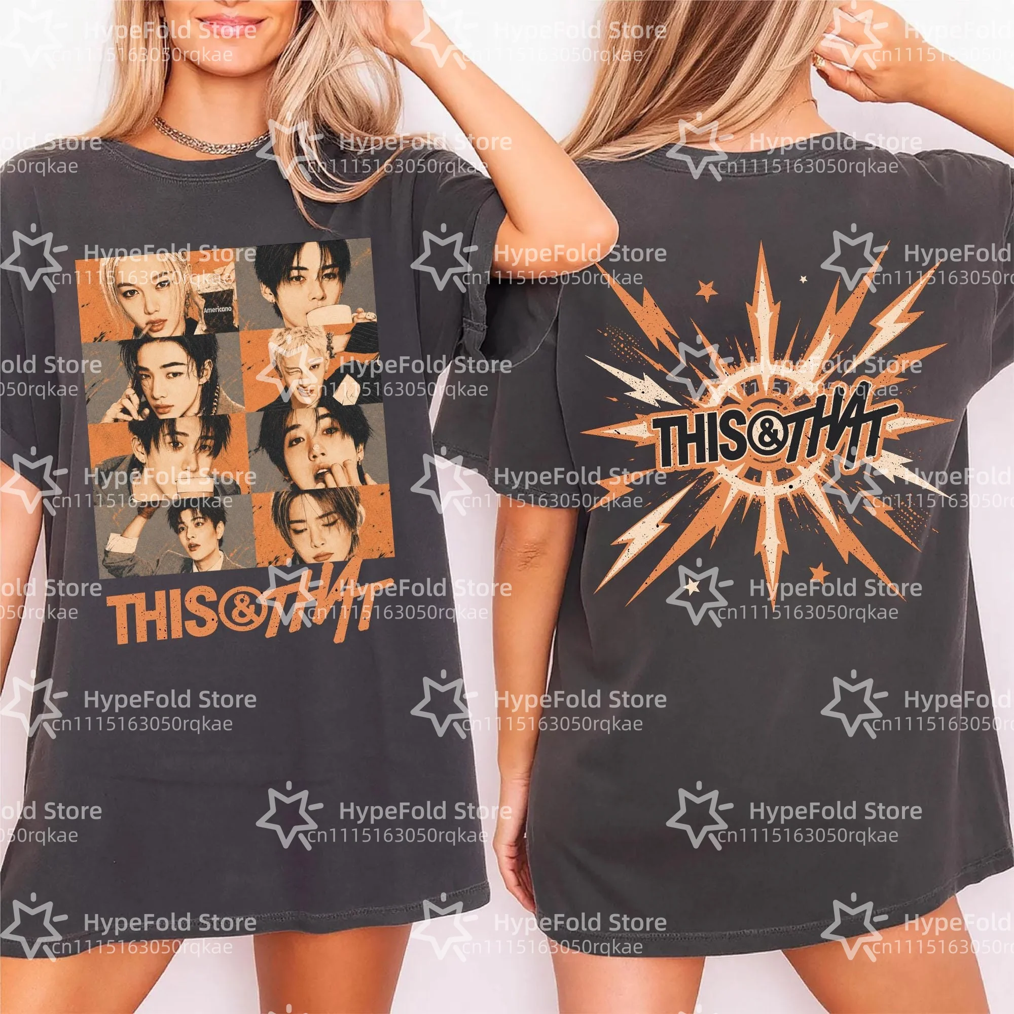 This and That T-Shirt 2026 KPOP Konzert Sport Casual T-Shirt Fan-Geschenk Streetwear Minimalistisches Casual Kurzarm Damen T-Shirt – Detail 6