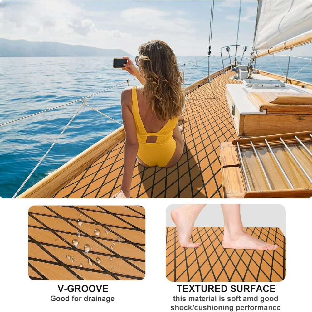 

Напольное покрытие для лодки, из искусственного тика, 3 м, 94,5 х21,65 дюйма