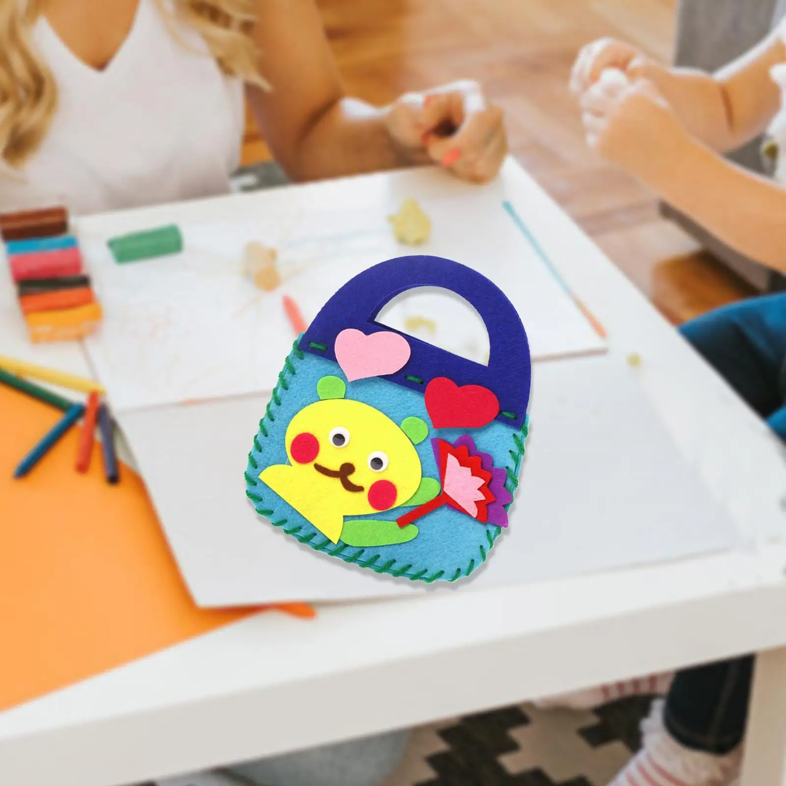 Kit borsa da cucito fai-da-te Bella decorazione a forma di orso Borsa fatta a mano per bambini