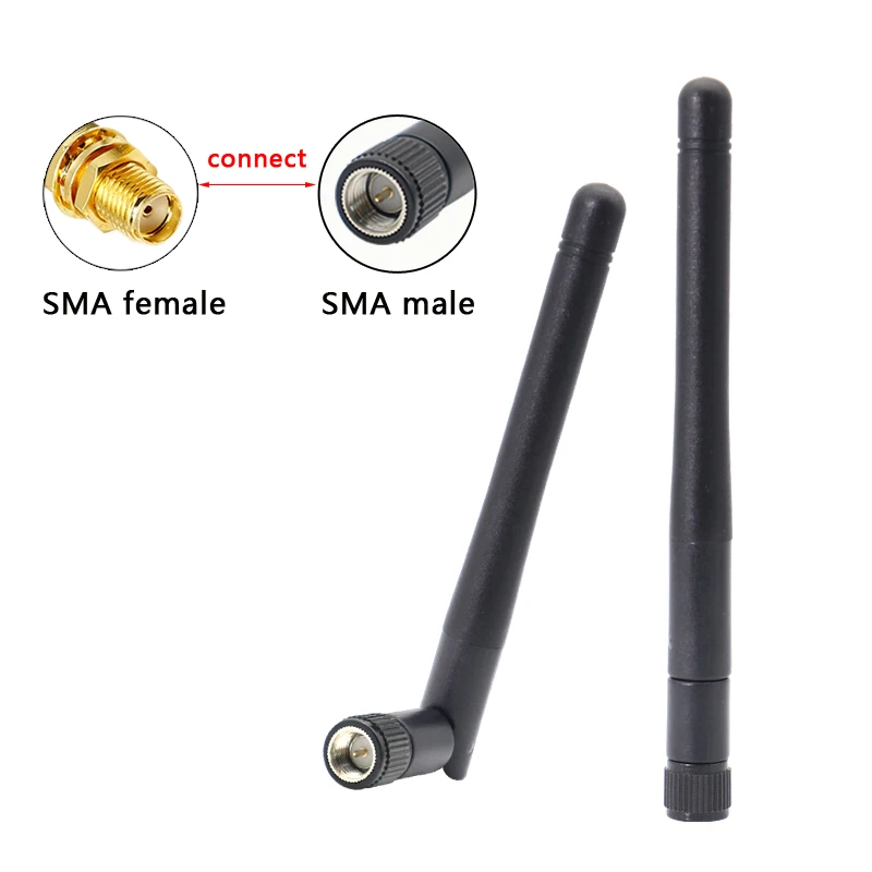 1PCS 2.4G 5.8G Dual Band 433Mhz 868Mhz GSM Lora Whip Antenna Omni WiFi 5DBI Rubber Duck Router Antennas With SMA