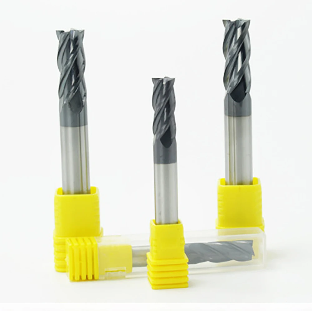 

HRC45 Tungsten Steel Alloy Milling Cutter 4edge End Milling Cutter Coated Straight Shank Flat Bottomed Milling Cutter CNC Cutter