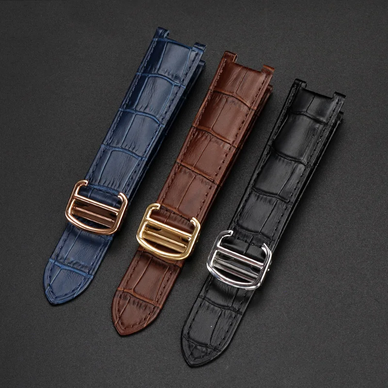 For Cartier PASHA Folding Buckle watch strap cowhide men women watchband 21x15m 20x12mm 18x10mm Wristband accessories