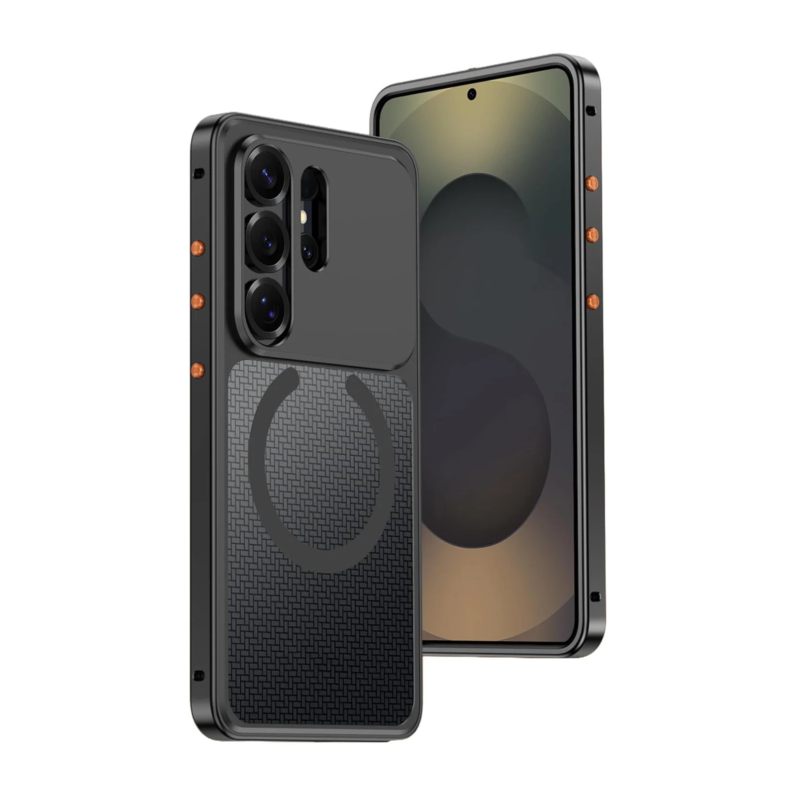 Magnetic Case for Samsung Galaxy S26 Ultra Thin Metal Frame Frosted Translucent Cover Camera Lens Protection Shockproof Shell