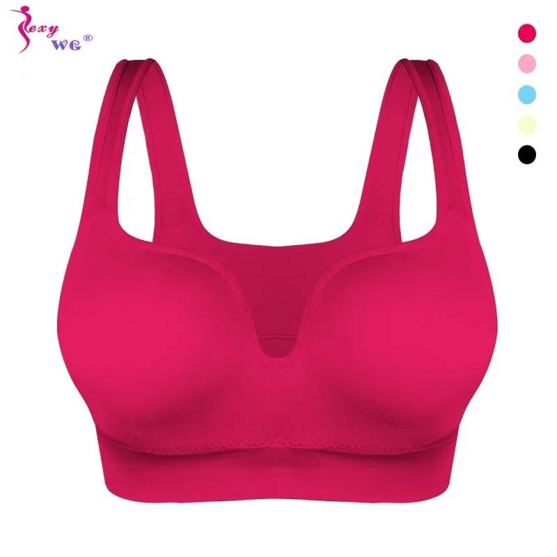 SEXYWG Women Sport Bras Yoga Shirt Fitness Running Vest Underwear Padded Bra Crop Sports Workout Top Wireless Push Up Brassiere