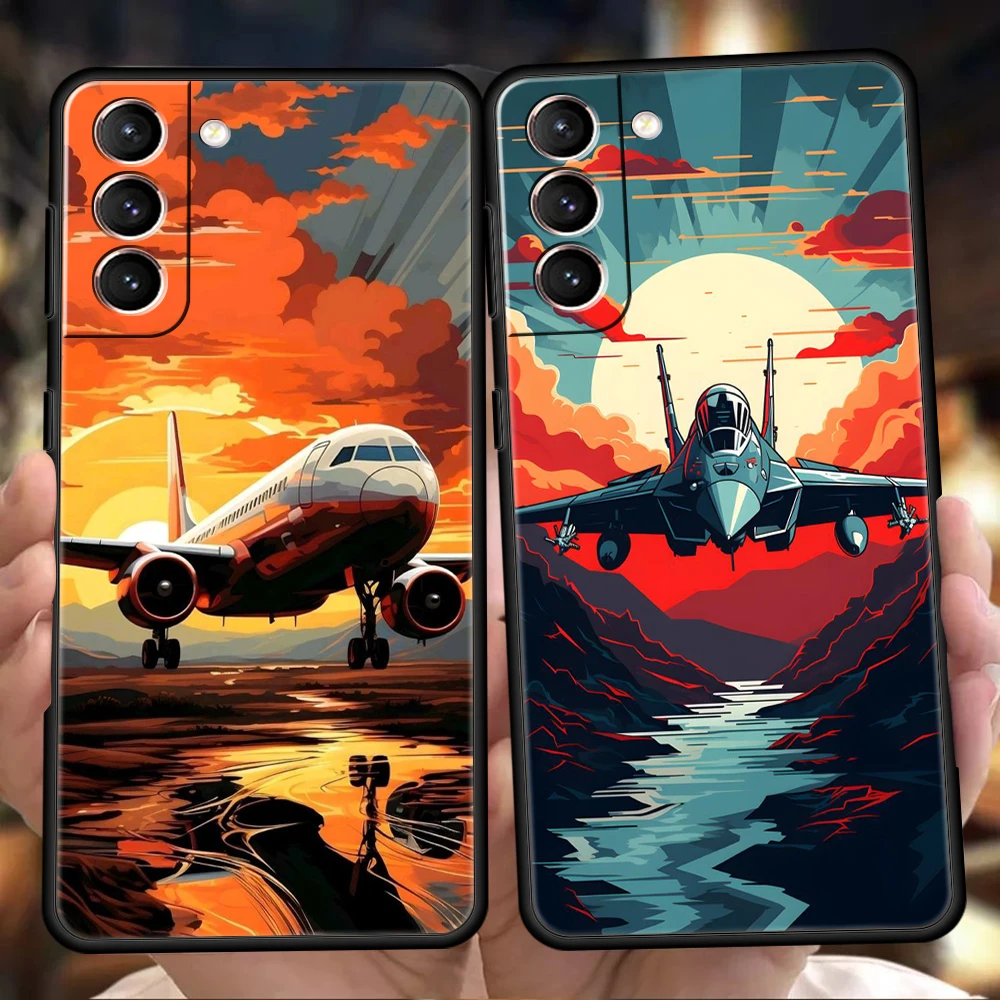 Coque en silicone antichoc Sky Jet Fighter, housse de téléphone, sacs pour Samsung Galaxy S24, S23, S22, S20, S21, FE Ultra, S10, S10E, S9, S8 Plus, 5G