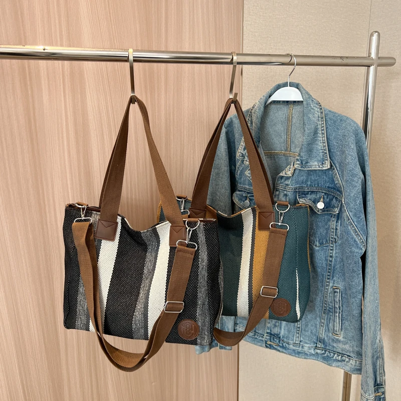 Fashion Handbags for Womens High Quality Canvas Ladies Shoulder Bags Designer Large Capacity Tote Crossbody Travel Bag Female