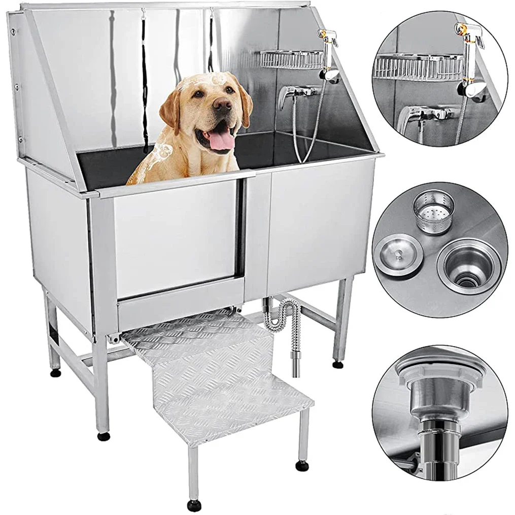 

304 Stainless Steel Pet Spa Bath Tubs Veterinary Equipment Dog Grooming Tub