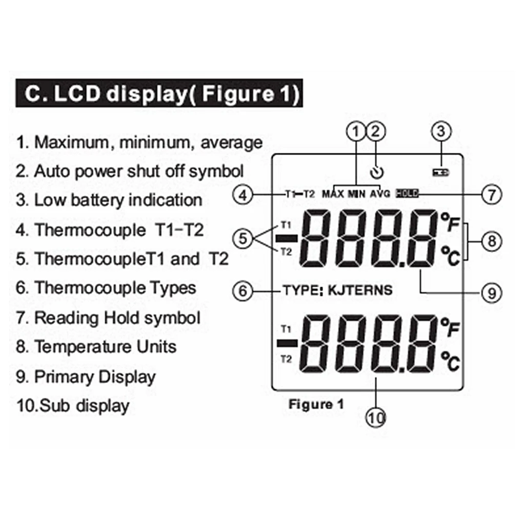 Temperature Measuring Device K Type Thermometer Digital Temperatur +