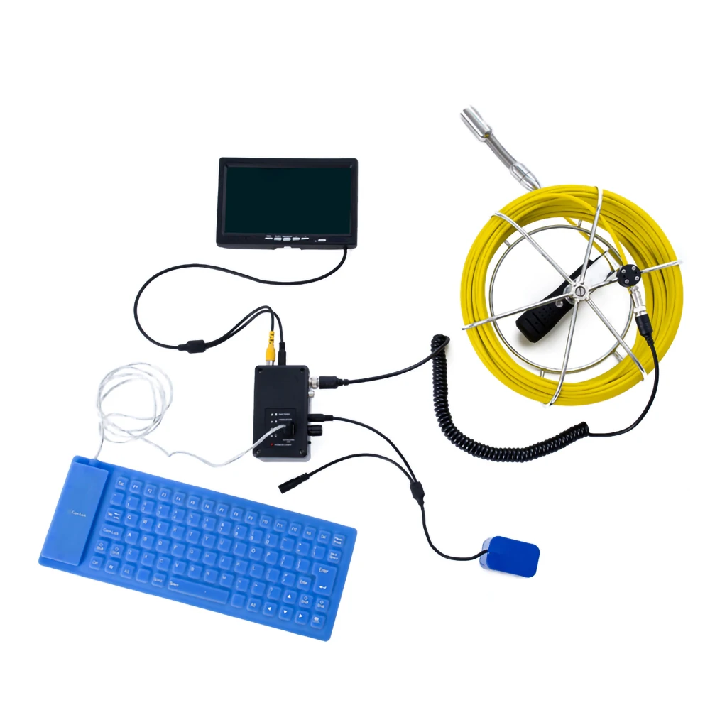 Cámara subacuática WP91A, dispositivo de drenaje de tubería Industrial, Endscope, 23mm, pantalla de Monitor de 9 pulgadas, teclado DVR