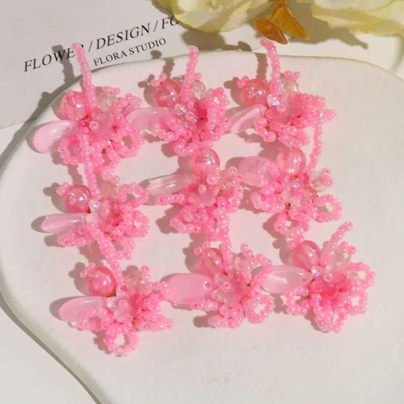 Shoe Charms 1Pc Original Summer Sweet Tassel Beaded Flower DIY Decor for Clogs Jelly Shoes Crystal Shoes Korean Vacation Style