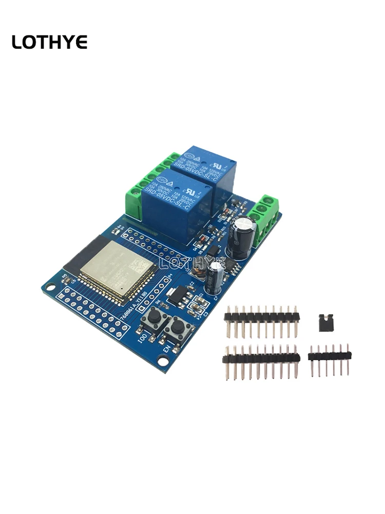 Moduł przekaźnika ESP32 z podwójnym kanałem Wi-Fi i Bluetooth, płytka rozwojowa wtórna, zasilanie DC5-60V — zdjęcie produktu 7