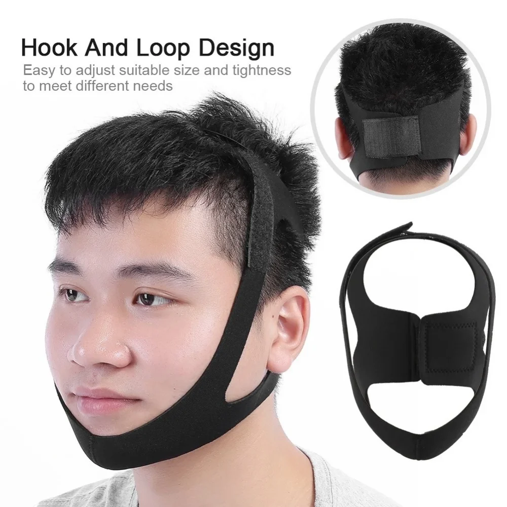 Adjustable Anti Snore Belt for Snoring Relief Breathable Chin Strap Night Sleeping Aid Jaw Support Men Women Snoring Protection