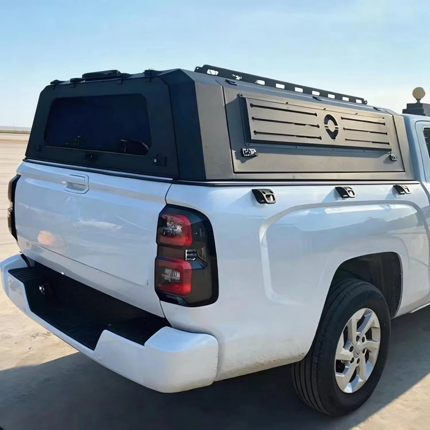 STLF Heavy Duty Pickup Truck Cab High Tonneau Cover, 3-Panel Folding Hard Top Cap For 4x4 Fords Ram Toyotas, Factory Direct