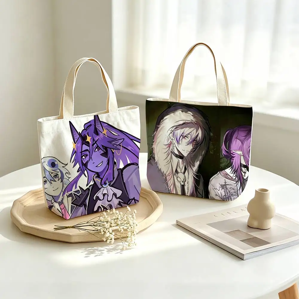 For Wemmbu E-Eggchan TAXDUO  Printed Canvas Tote Bag Shoulder Bag Commuter Mommy Shopping Bag