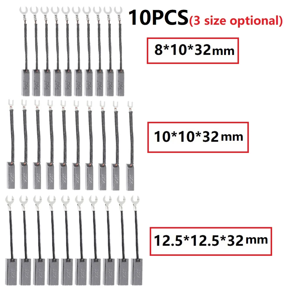 Carbon Brush 10Pcs Set Compatible with J204 Diesel Generator Electric Motor Alternator Spare Parts for Replacement