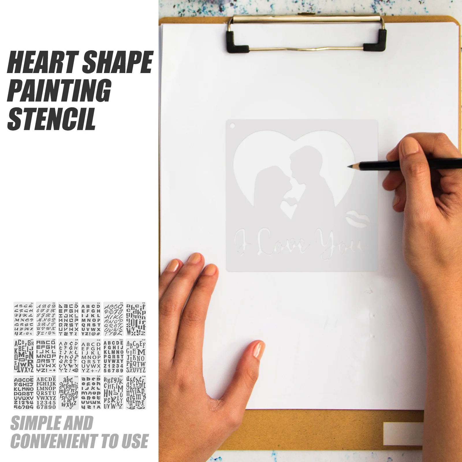 20 قطعة استنسل حروف أبجدية بلاستيكية ذاتية الصنع قوالب حروف قابلة لإعادة الاستخدام لرسم سجل القصاصات استنسل الحروف اليدوية #6