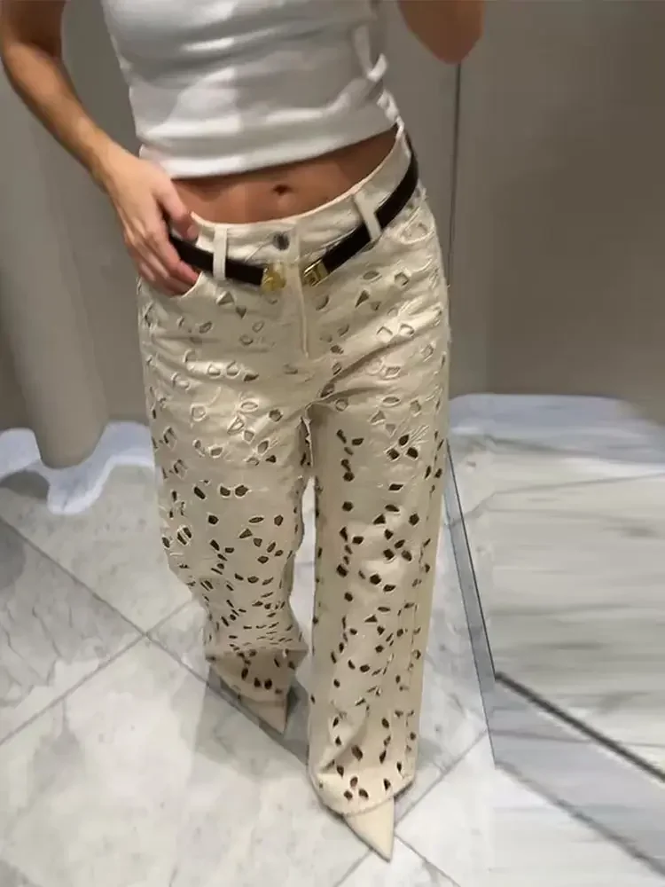 

Джинсы с высокой талией для женщин, джинсовые брюки с открытой молнией на одной пуговице, 2025 г., всесезонные женские однотонные свободные брюки High Street