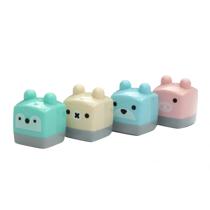 4pcs/lot  cute animal pattern standard pencil sharpener for school kid office supply quality kawaii mini stationery korean gift