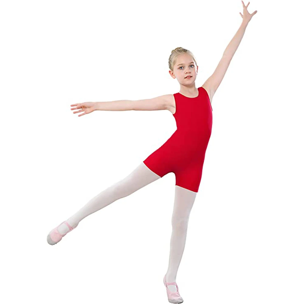 Kids Girls Ballet Leotards Gymnastics Costume Long Sleeve Solid Color Dance Leotard Bodysuit Ballet Dress Dance Training Wear