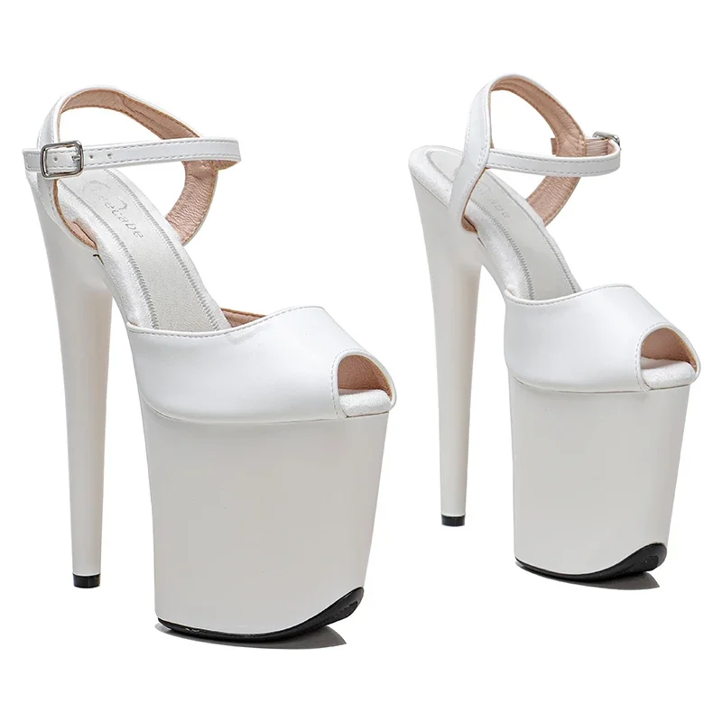 

Leecabe 20cm/ 8inches PU upper toe open fashion sexy platform high heel sandals pole dance shoes