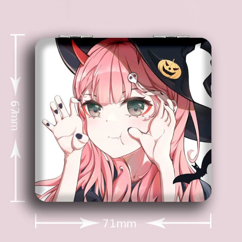 7×6cm Darling in the FranXX, Folding Double-sided Makeup Mirror, Anime Cute, Mini Portable Travel, Girls, Magnifying, Square