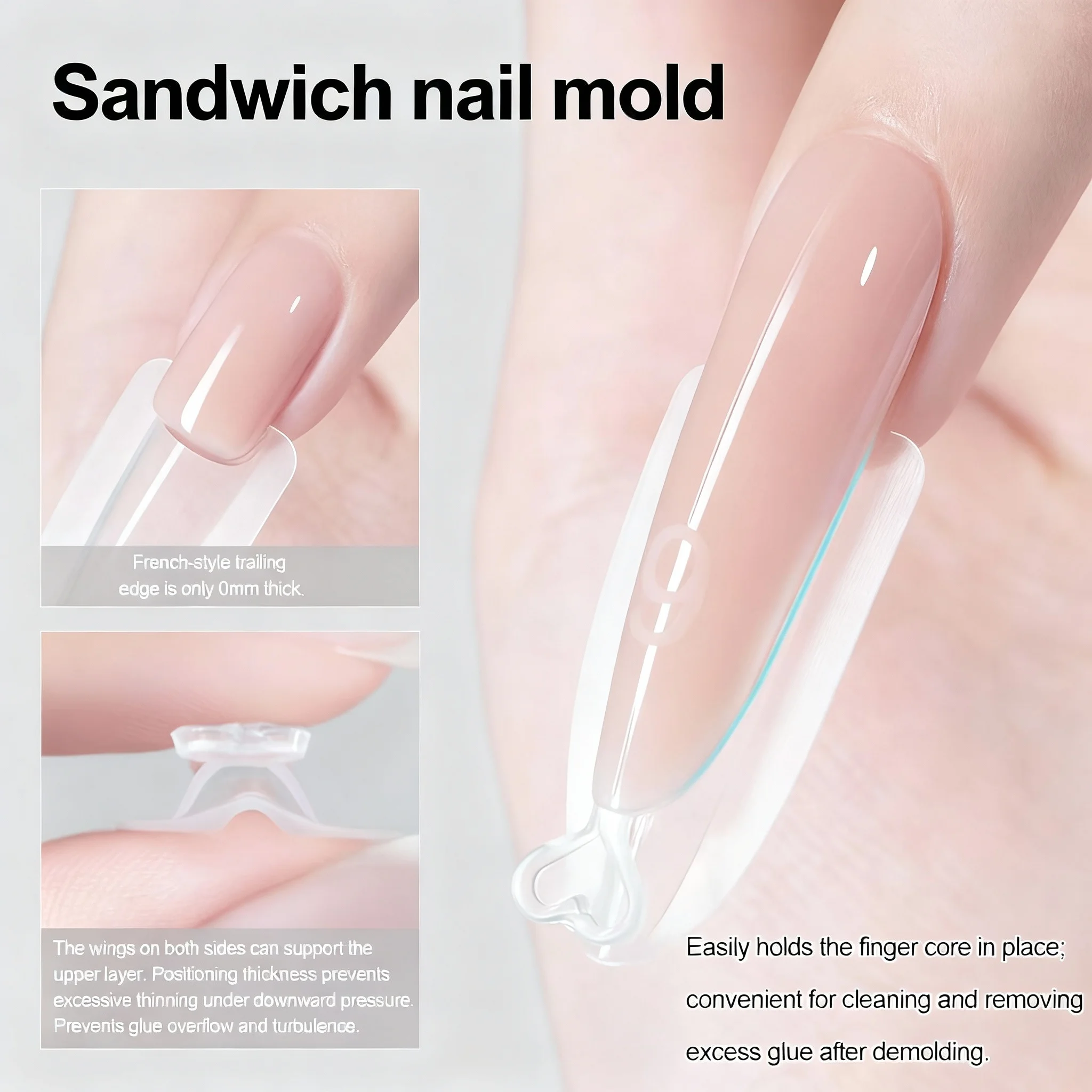 ساندويتش أشكال أظافر مزدوجة 240 قطعة 15 مقاس جديد 2025 ملحقات-شكال مزدوجة نعش اللوز أشكال أظافر مانيكير قالب علوي قالب سفلي #2