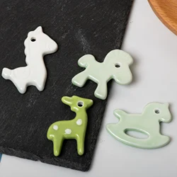 1pcs Ceramic Cartoon Animal Figurines for DIY Crafts, Decorative Accessories in Various Designs