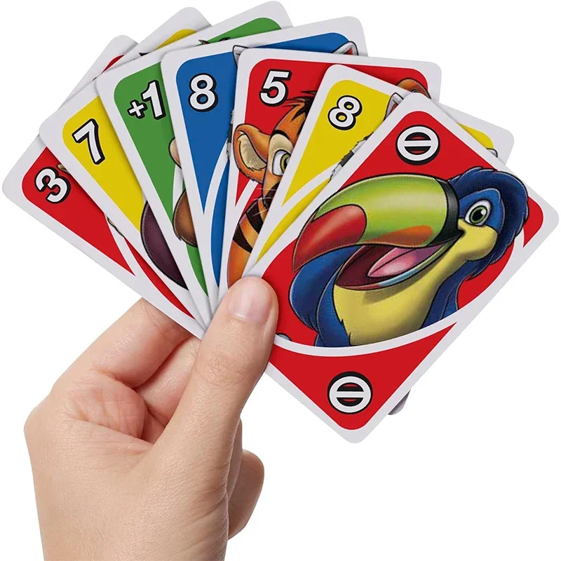 Mattel Games UNO Junior  Zoo Card Game for Family Night Featuring UNO Zoo Junior Gifts for children aged 3 and above