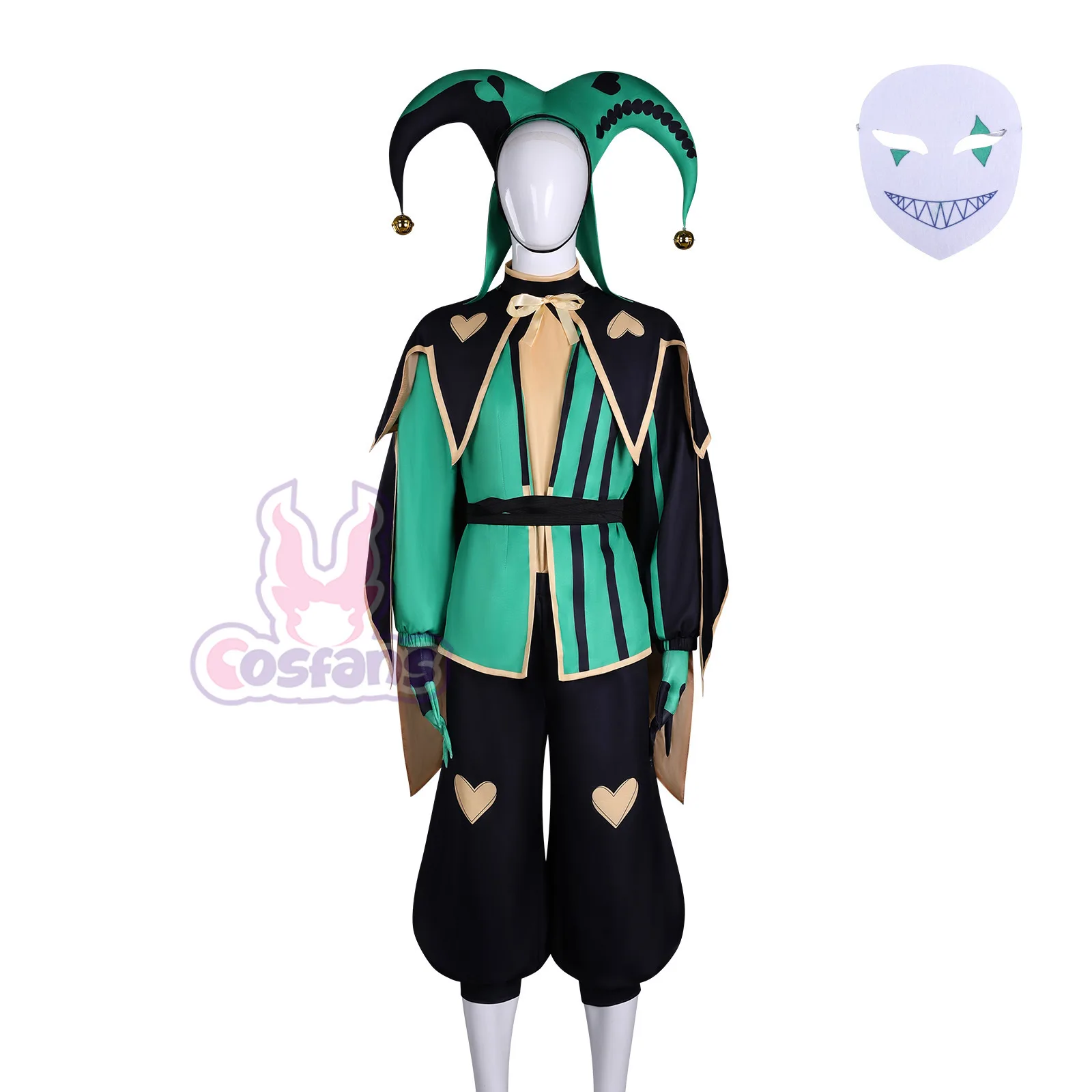 The Freak Circus Pierrot Jester Harlequin Cosplay Costume Clown Purple Red Green Uniform Hat Man Woman Halloween Christmas Suit view 5