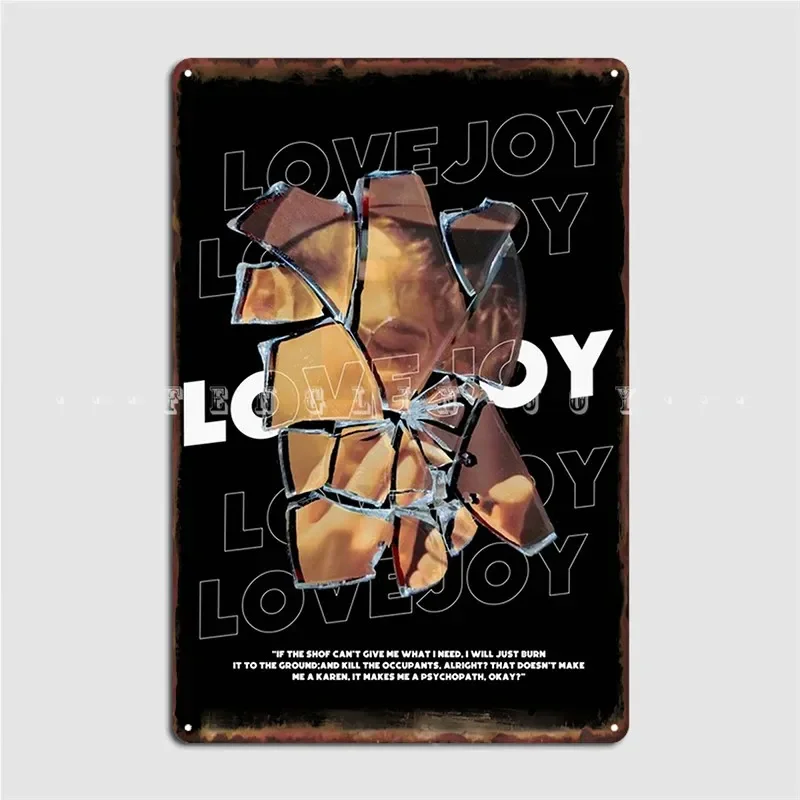 壊れた金属の鏡の看板,ブリキの看板,壁の装飾,レトロ,キッチン,愛,喜び