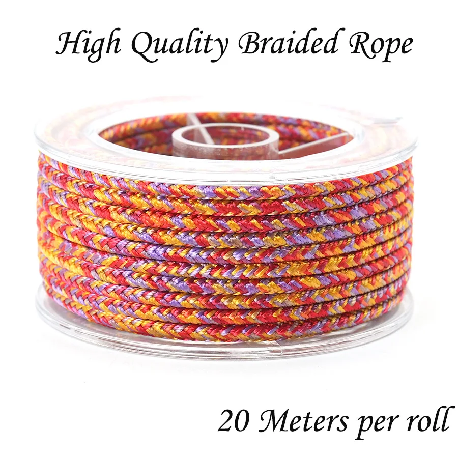 اليدوية المنسوجة حبل ملون لصنع المجوهرات 20 متر لكل لفة عالية الجودة دائم سوار ذاتي الصنع قلادة خلخال بالجملة