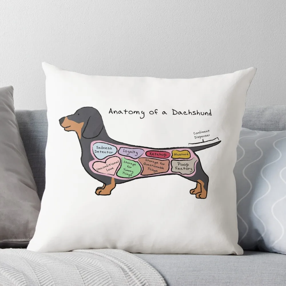 

Anatomy of a Dachshund Throw Pillow Christmas Pillow Christmas Pillowcase