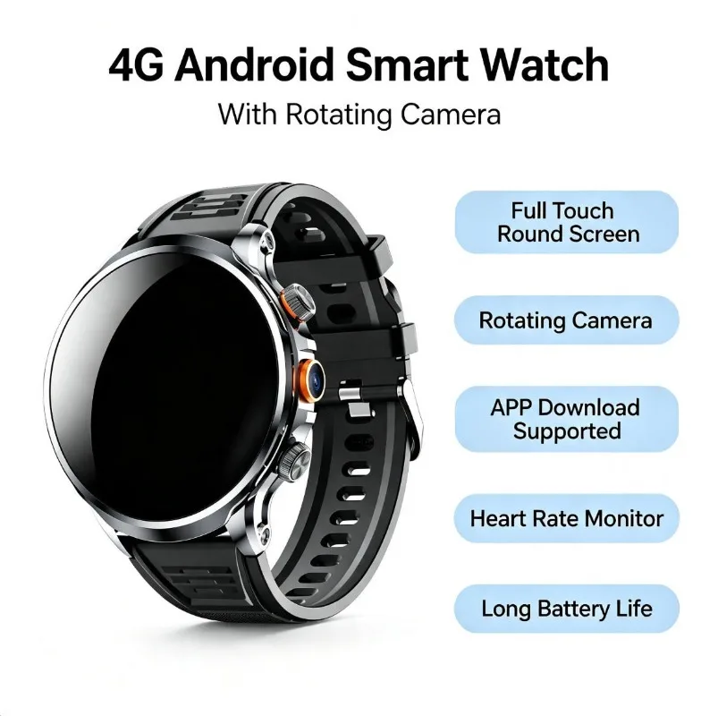 New H18 Smartwatch 1.95 Inch HD Spherical Screen WIFI GPS Independent Call Fitness Sports Watch 128GB