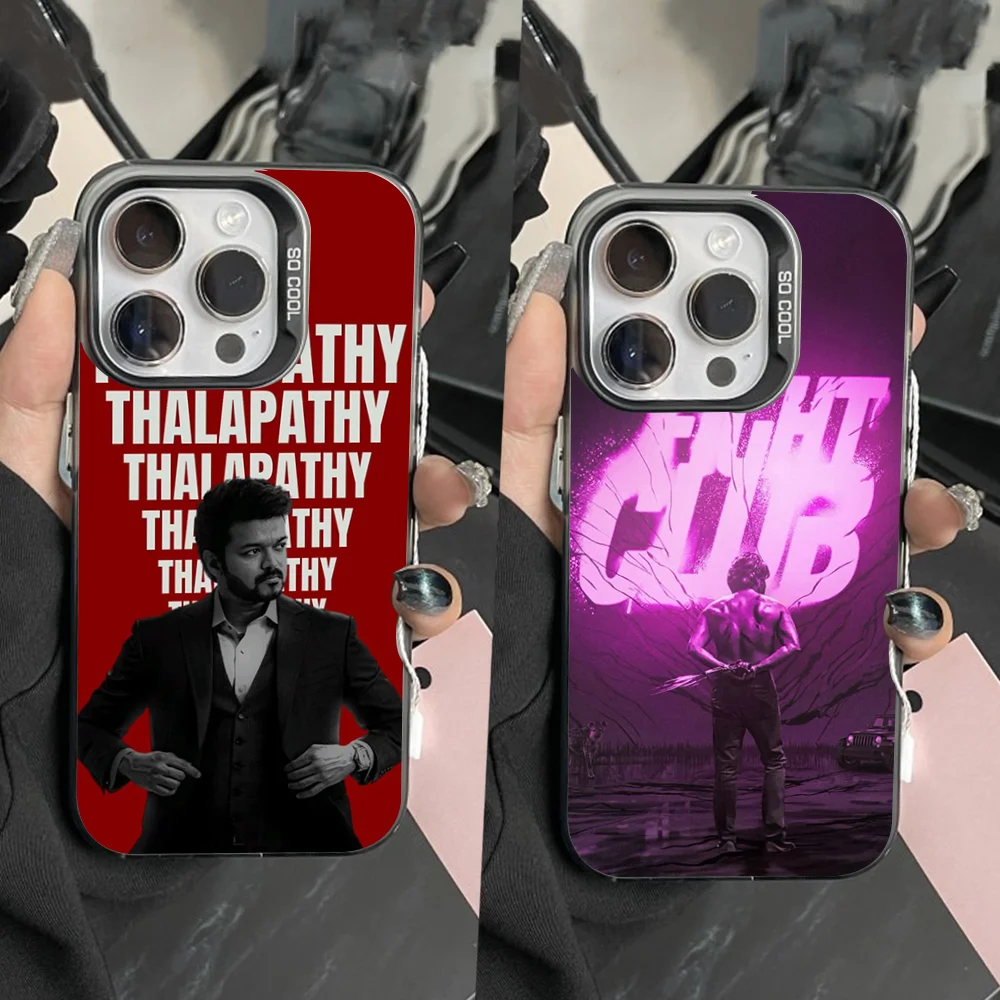 

Thalapathy V-Vijay India Phone Case For iPhone 16,15,14,13,12,11,Pro,Max,Plus,Mini,XS,SE Anti Fall Black Matte Hard Bumper