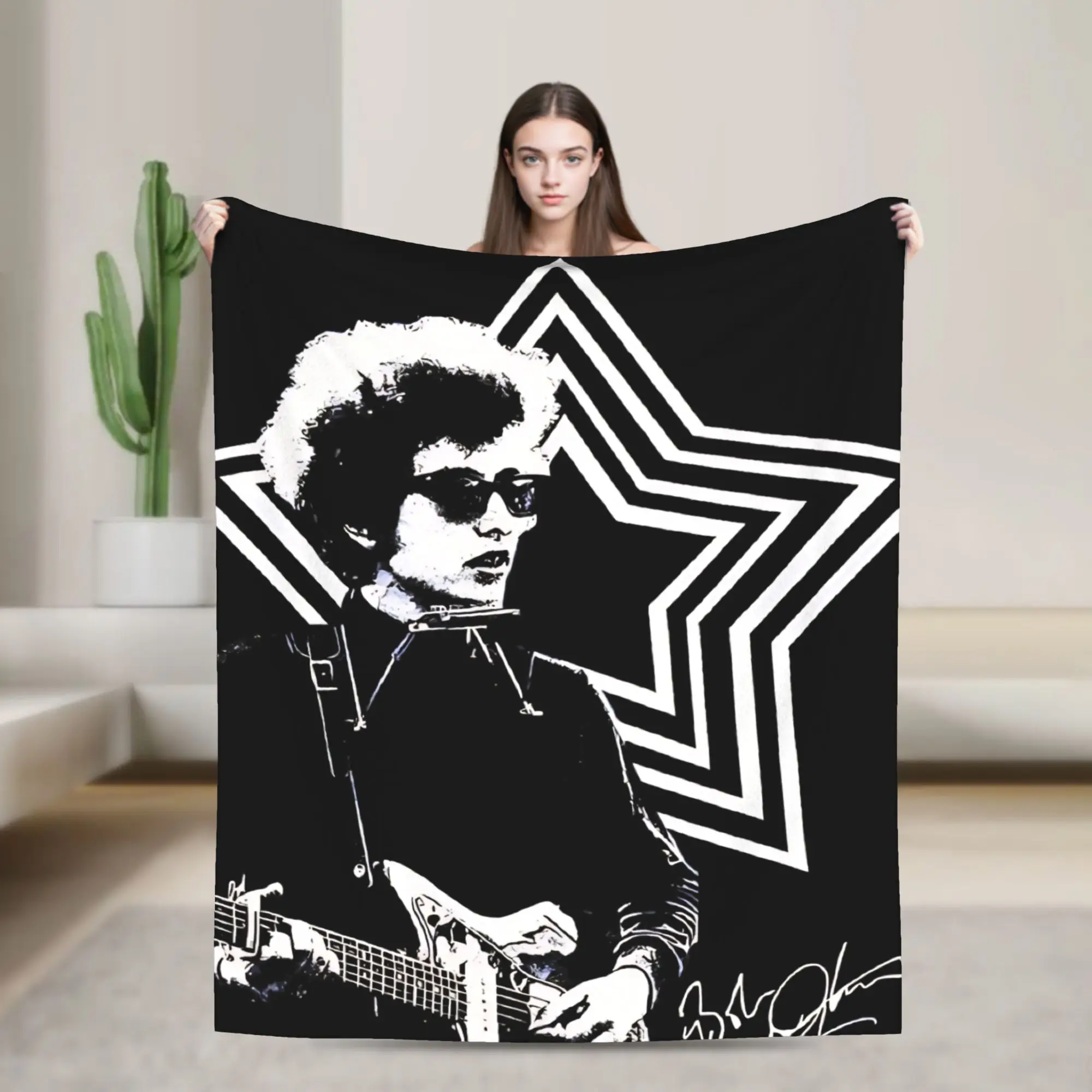Bobs Dylans Singer Flannel Blanket  Funny Throw Blankets for Home 125*100cm Rug Piece