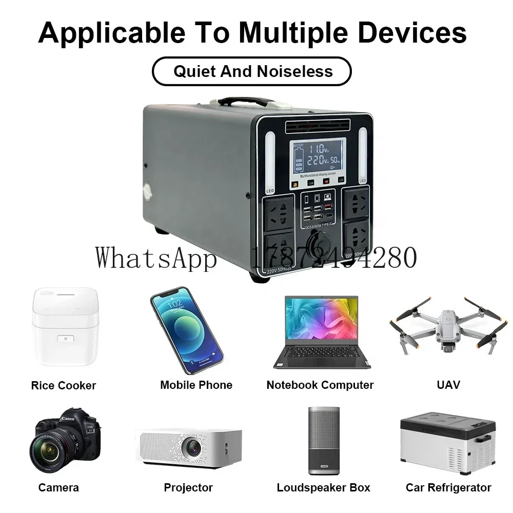 1000W 1200W AC/DC Outlets Backup LiFoPo4 Battery Home Energy Storage Power Supply Outdoor Portable Power Station