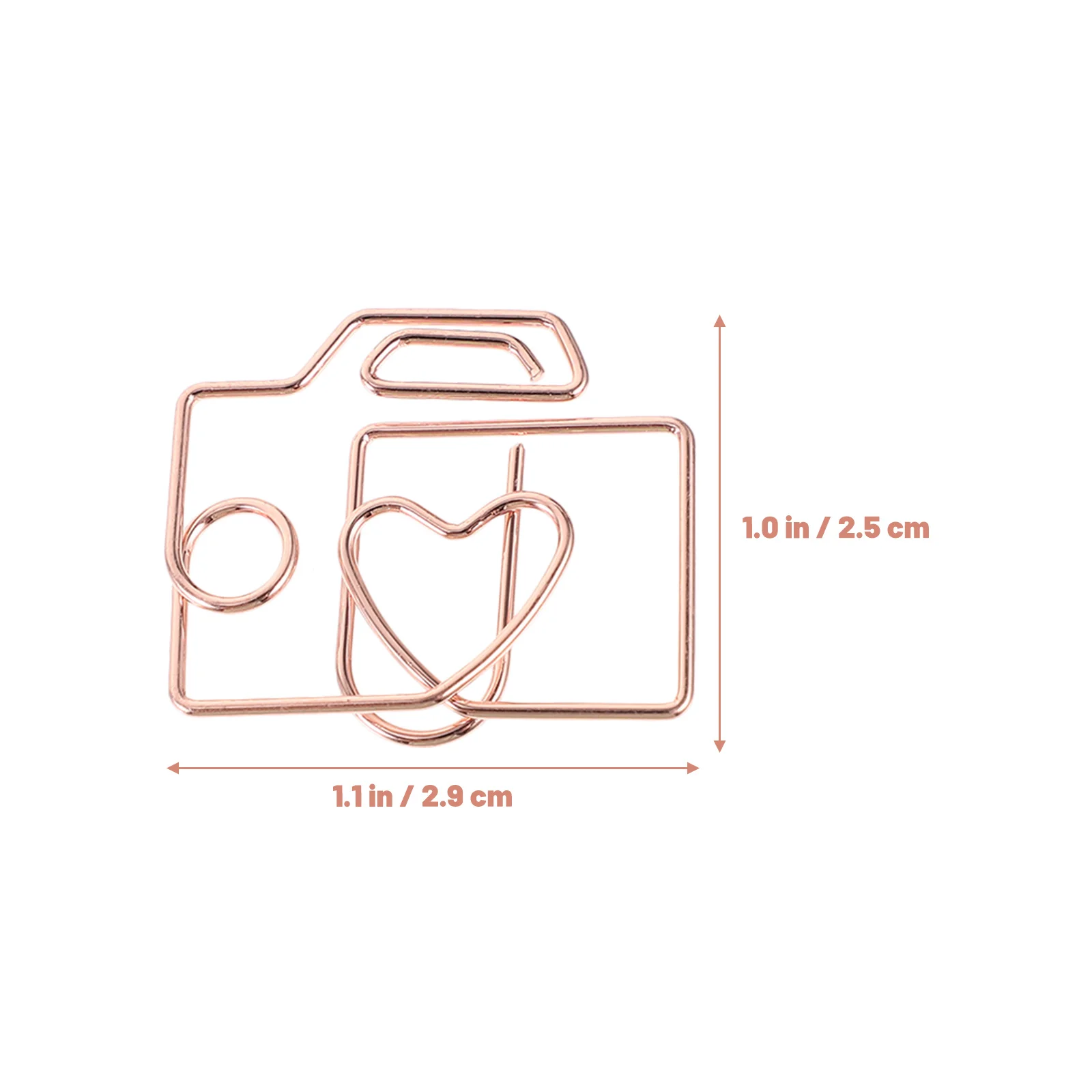 20Pcs Creative Paper Clips Mini Metal Craft Clips for Office School Home Use Multi-Function Document File Fixing Tool Small